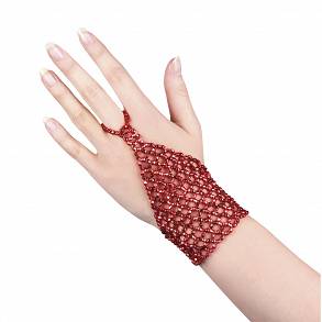Rękawiczka z koralików czerwona