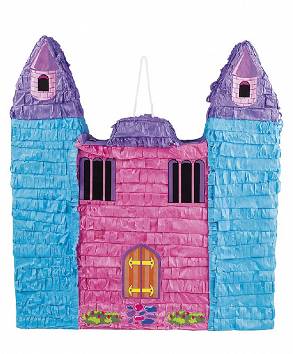 Piniata Zamek różowo-niebieski 50x45 cm