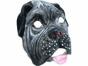 Maska Ręcznie Robiona Pies Buldog Czarny