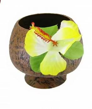 Kubek Kokos z Żółtym Kwiatem