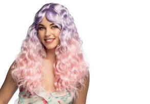 DŁUGA PERUKA RÓŻOWO FIOLETOWA