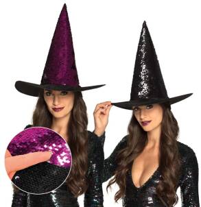Magiczny Kapelusz Wiedźmy w Fioletowe Cekiny