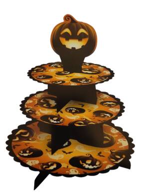 Stojak Halloween Taca 3 -piętrowa na słodycze Andrzejki