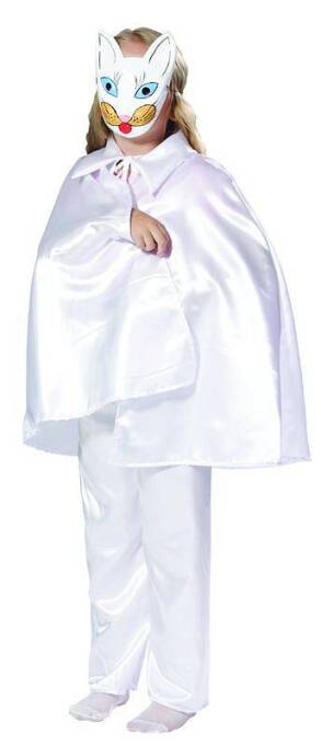 PELERYNA Z KOŁNIERZEM BIAŁA 116 CM ANIOŁ ZIMA ŚNIEŻYNKA