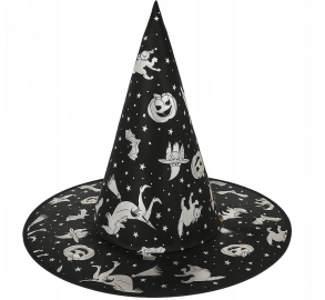 Kapelusz Czarownica Dynia Srebrna/Złota