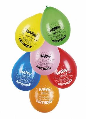 Balony Happy Birthday 6 szt.