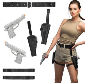 Zestaw Lara Croft Tomb Raider Pas z kaburami + pistolety