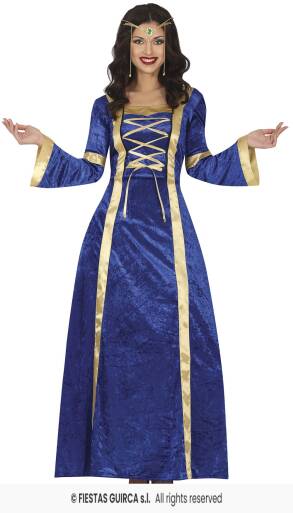 STRÓJ RENESANSOWA KRÓLOWA NIEBIESKA XL