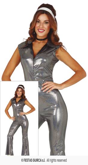Strój Srebrny Kombinezon Abba Boogie Disco - M