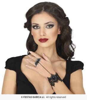 BRANSOLETKA Z PIERŚCIONKIEM NIETOPERZ 