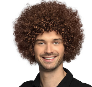 Peruka Afro Brązowa XXL