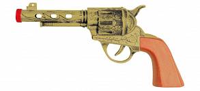 Pistolet rewolwer złoty 21 cm