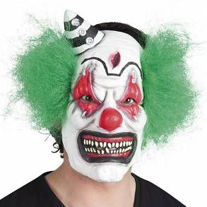 Maska lateksowa horror klaun z włosami