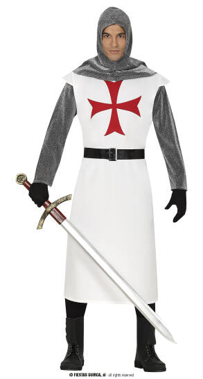 STRÓJ BIAŁY RYCERZ TEMPLARIUSZ 14-16 LAT