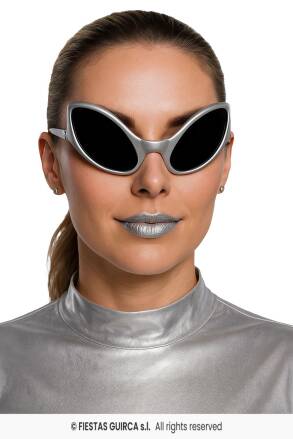 SREBRNE OKULARY KOSMITA OBCY ALIEN