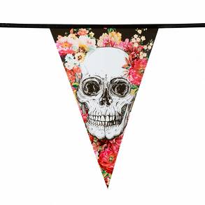Banner w czaszki i kwiaty 6m
