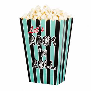 Pudełka na Popcorn 4 szt. Rock'n Roll