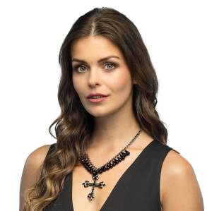 Naszyjnik Gotycki Czarny Krzyż 