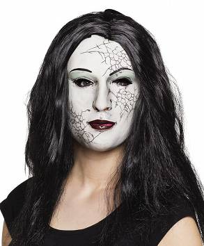 Maska lateksowa kobieta zombie z włosami