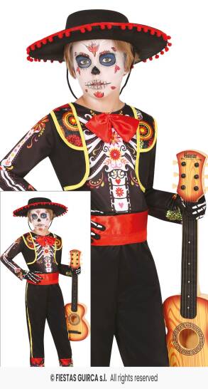 Strój Meksykaniec Kościotrup Mariachi  5-6 Lat