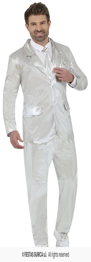 STRÓJ GARNITUR MĘSKI SREBRNY POŁYSK S