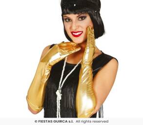 RĘKAWICZKI ZŁOTE DŁUGIE 44 CM