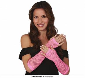 Rękawiczki siatkowe długie (różowe) 26cm