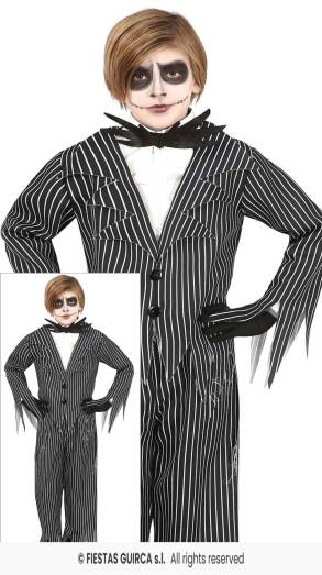 Strój Mr. Szkieleton Garnitur Beetlejuice 7-9 Lat 