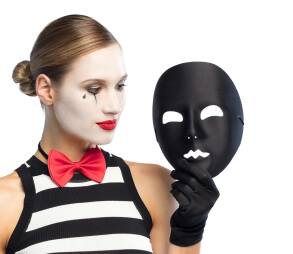 CZARNA MASKA MIMA MASKA NA TWARZ CZARNA