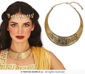 Metalowy Złoty Naszyjnik Rzymski Grecki Kleopatry 