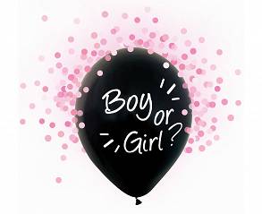 Balony Boy Or Girl różowe konfetti 12