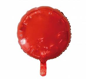 Balon Foliowy Okrągły Czerwony Hel 18