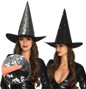 Magiczny Kapelusz Wiedźmy w Srebrne Cekiny