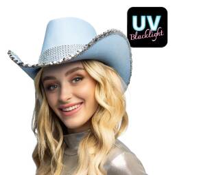 KAPELUSZ KOWBOJSKI NIEBIESKI Z CEKINAMI