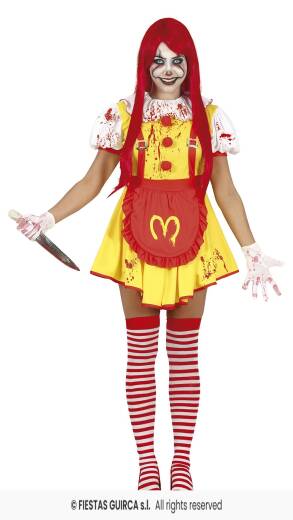 STRÓJ MORDERCZEJ PANI KLAUN KELNERKI XL