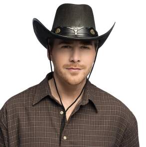 Kapelusz Kowbojski Wyatt Czarny z bykiem 
