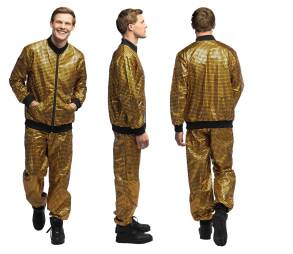 DIAMENTOWY ZŁOTY DRES MĘSKI DISCO XL