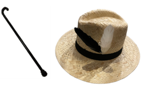 Zestaw Pastuszka Jasełka - Kapelusz z piórkiem + Laska 