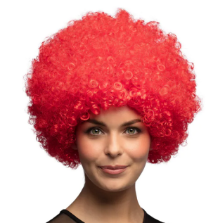 Peruka Afro Gigant Czerwona