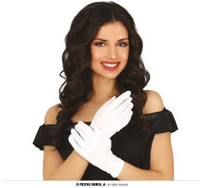 Białe Rękawiczki Krótkie 20 cm 