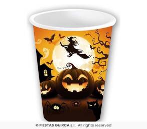 Kubeczki Dynie I Czarownica Halloween 240 ml -6 szt. 