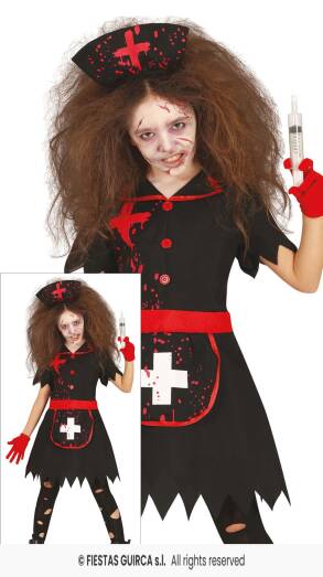Strój Czarna Pielęgniarka Halloween 7-9 Lat