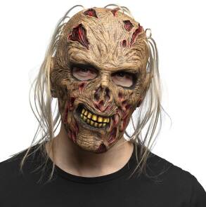 Maska Latex Zombie Grumble z włosami 