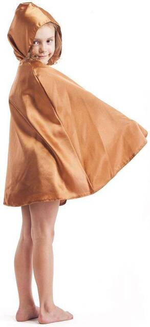 PELERYNA Z KAPTUREM JASNY BRĄZ 134 CM LIS MIŚ PIES