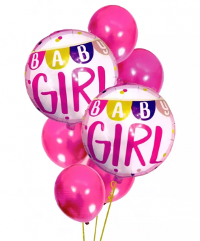 Zestaw balonów różowych BABY GIRL 