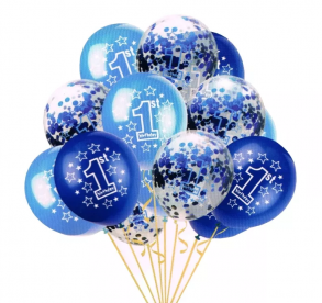 Zestaw balonów konfetti 1st birthday