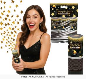 KONFETTI PNEUMATYCZNE ZŁOTE 10,5CM 3 SZTUKI