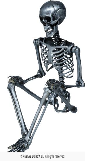 DEKORACJA SREBRNY SZKIELET 90CM