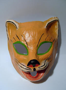 Maska Ręcznie Robiona Kot Rudy