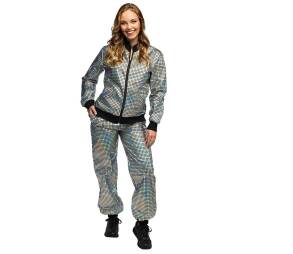 DIAMENTOWY SREBRNY DRES DISCO DAMSKI  M